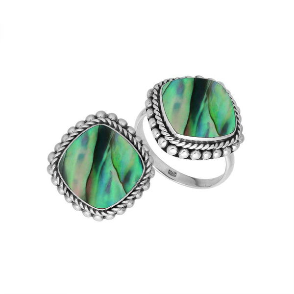 AR-6203-AB-6'' Sterling Silver Ring With Abalone Shell Jewelry Bali Designs Inc 