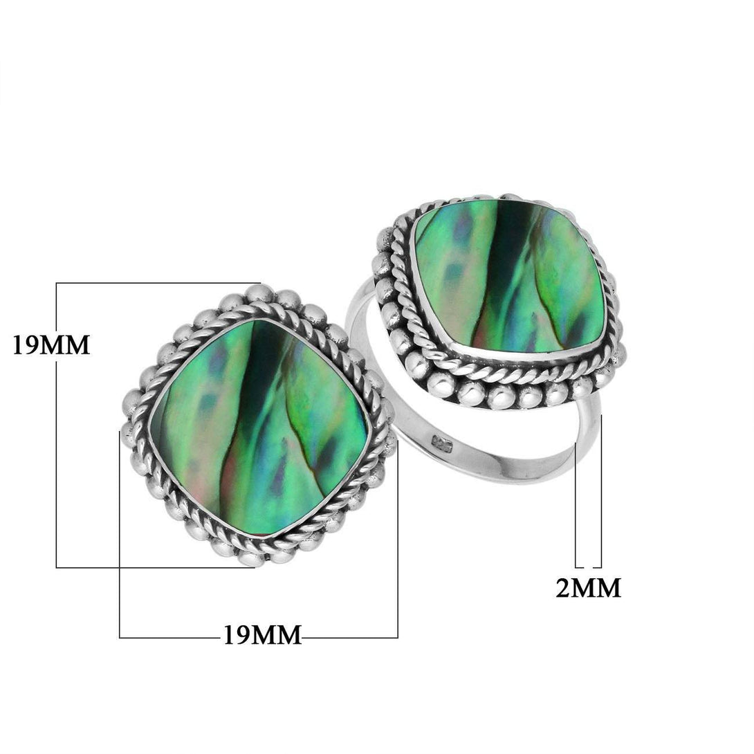 AR-6203-AB-7'' Sterling Silver Ring With Abalone Shell Jewelry Bali Designs Inc 