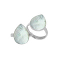 Sterling Silver pear-shaped ring with Mother of Pearl and handcrafted Balinese polished design