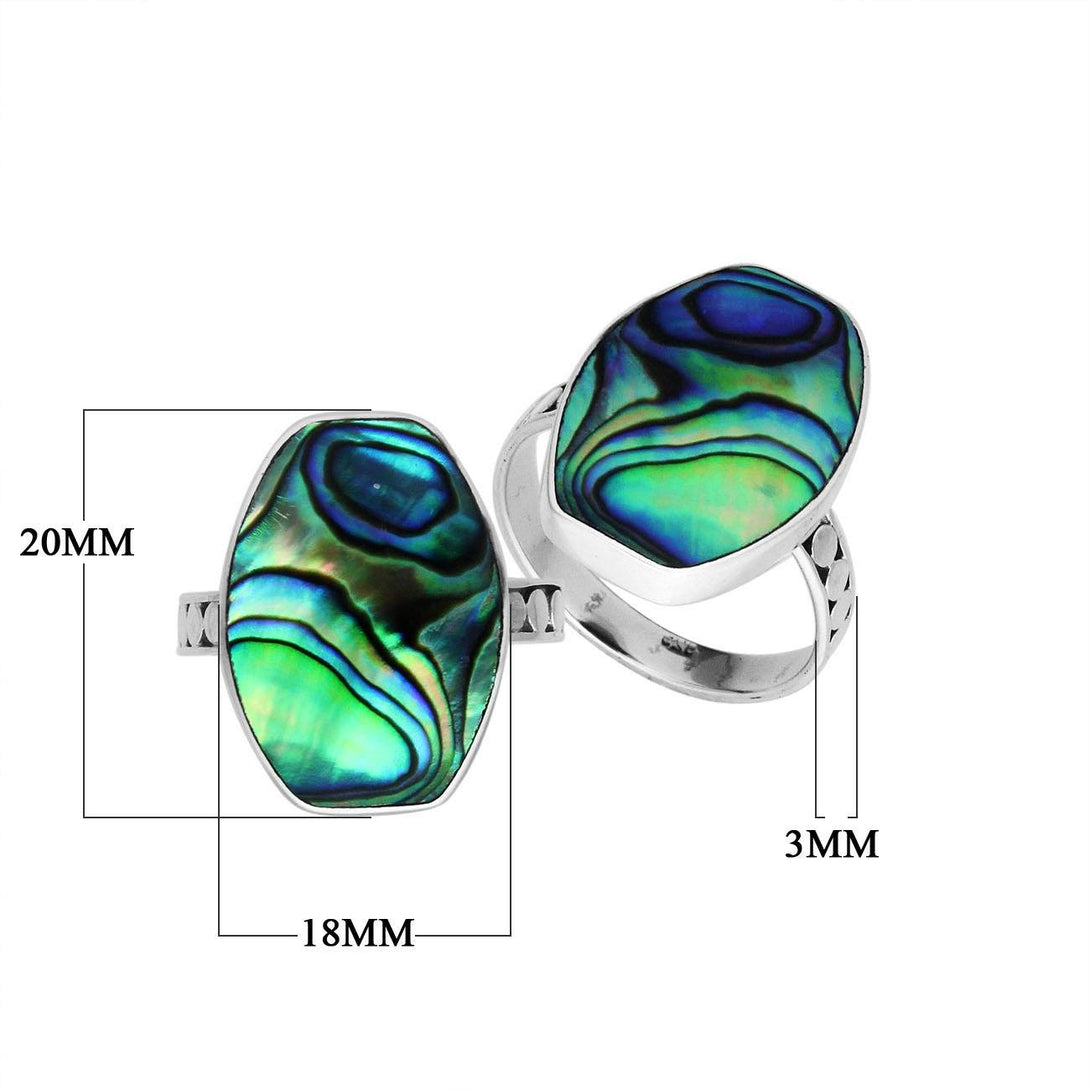 AR-6214-AB-9'' Sterling Silver Ring With Abalone Shell Jewelry Bali Designs Inc 