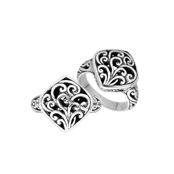 AR-6249-S-6" Sterling Silver Ring With Plain Silver Jewelry Bali Designs Inc 