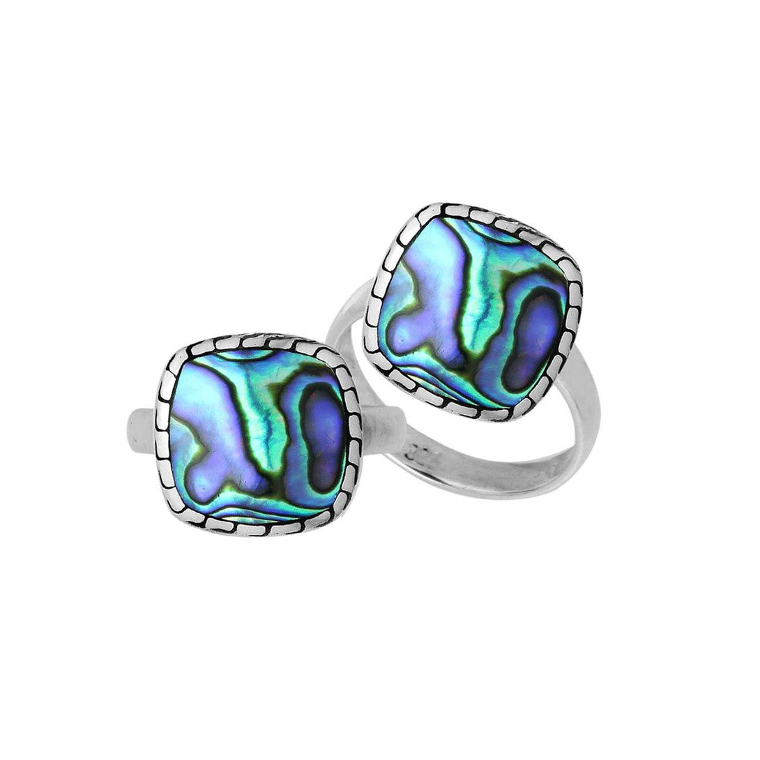 AR-6257-AB-9" Sterling Silver Ring With Abalone Shell Jewelry Bali Designs Inc 