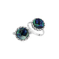 Sterling Silver Round Shape Designer Statement Ring With Abalone Shell For Wholesale