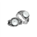 Sterling Silver Designer Round Shape Statement Ring With White Pearl