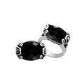 Sterling silver Balinese design ring with oval shape Black Onyx stone