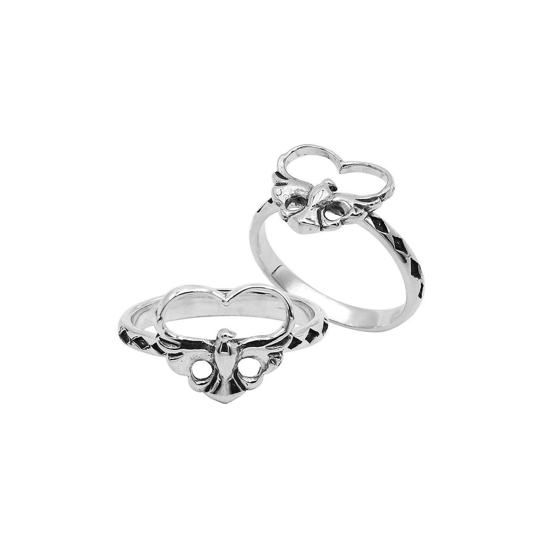 AR-6303-S-8" Sterling Silver Beautiful Simple Designer Ring With Plain Silver Jewelry Bali Designs Inc 