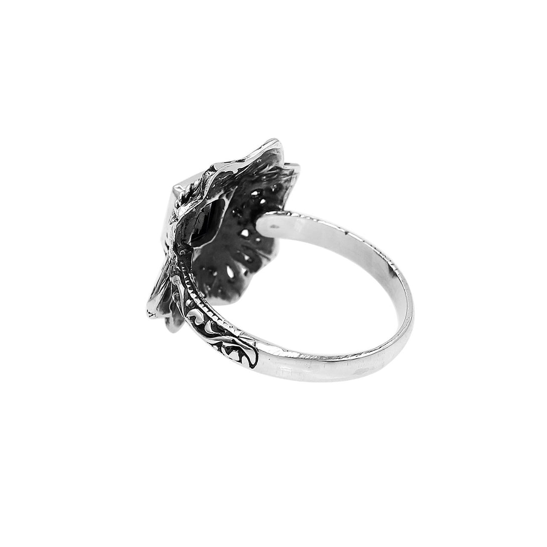 AR-6307-OX-7" Sterling Silver Designer Ring With Black Onyx Jewelry Bali Designs Inc 