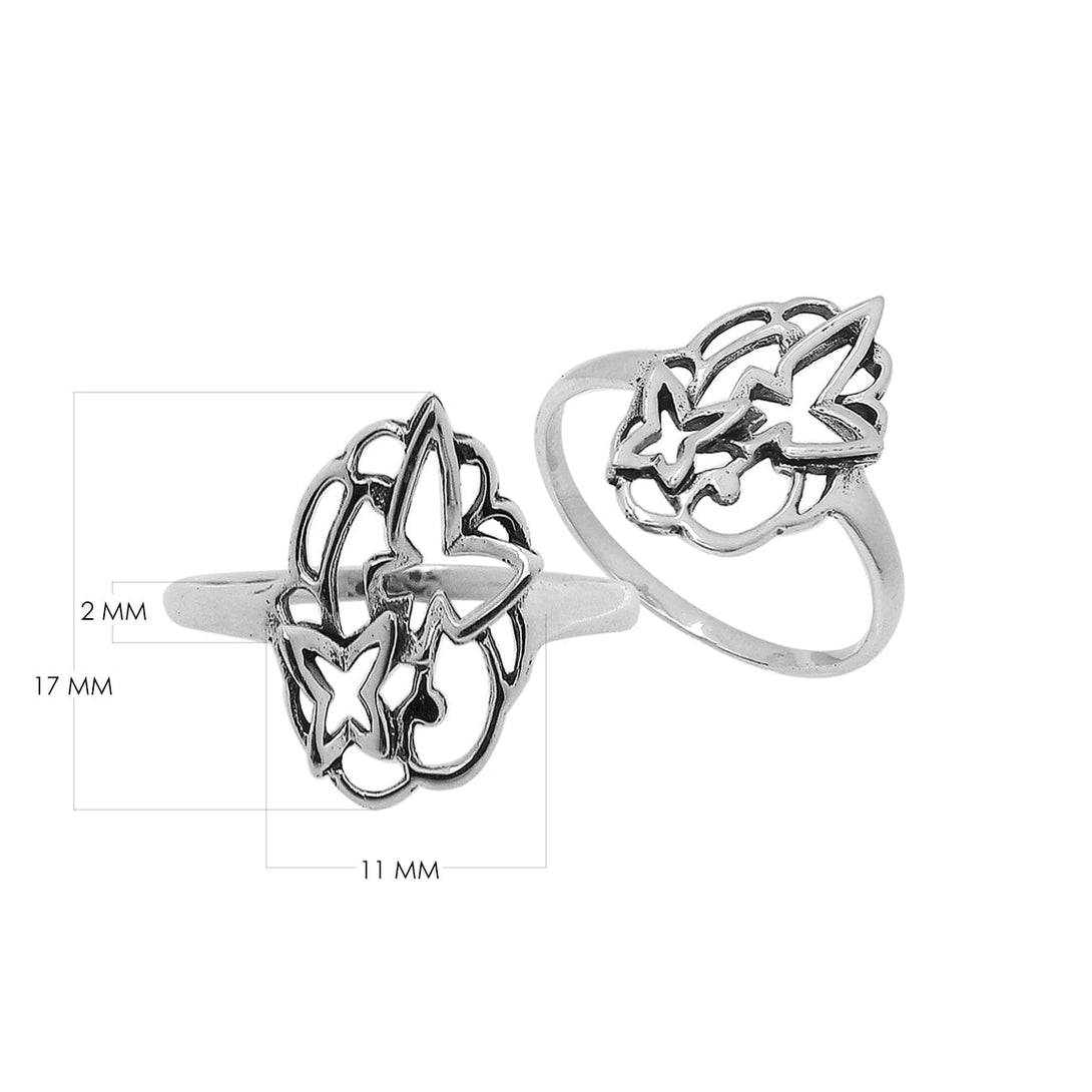 AR-6308-S-6 Sterling Silver Beautiful Simple Designer Ring With Plain Silver Jewelry Bali Designs Inc 