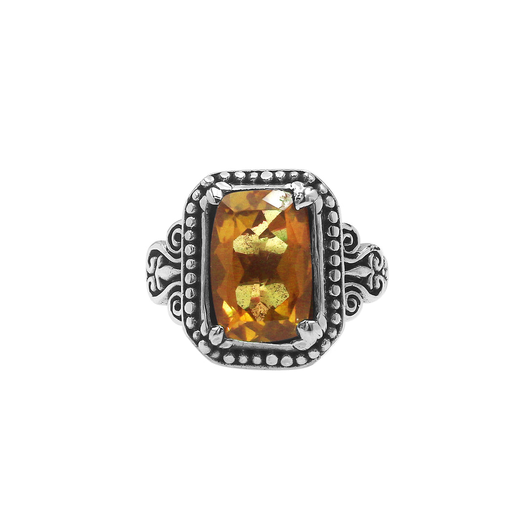 AR-6316-CT-9" Sterling Silver Ring With Citrine Q. Jewelry Bali Designs Inc 