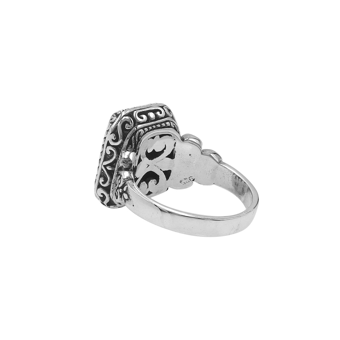 AR-6316-OX-8" Sterling Silver Ring With Onyx Jewelry Bali Designs Inc 