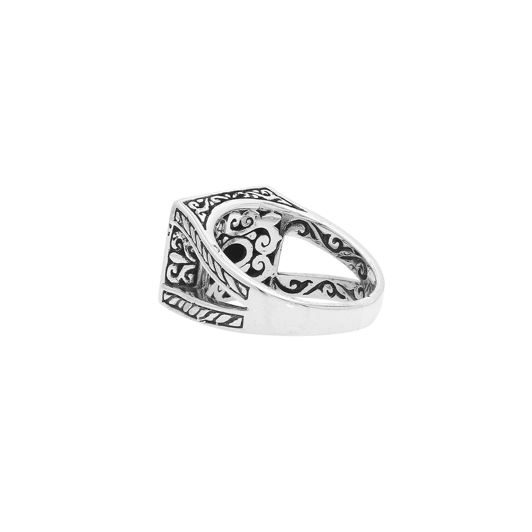AR-6324-AM-8 Sterling Silver Ring With Amethyst Q. Jewelry Bali Designs Inc 