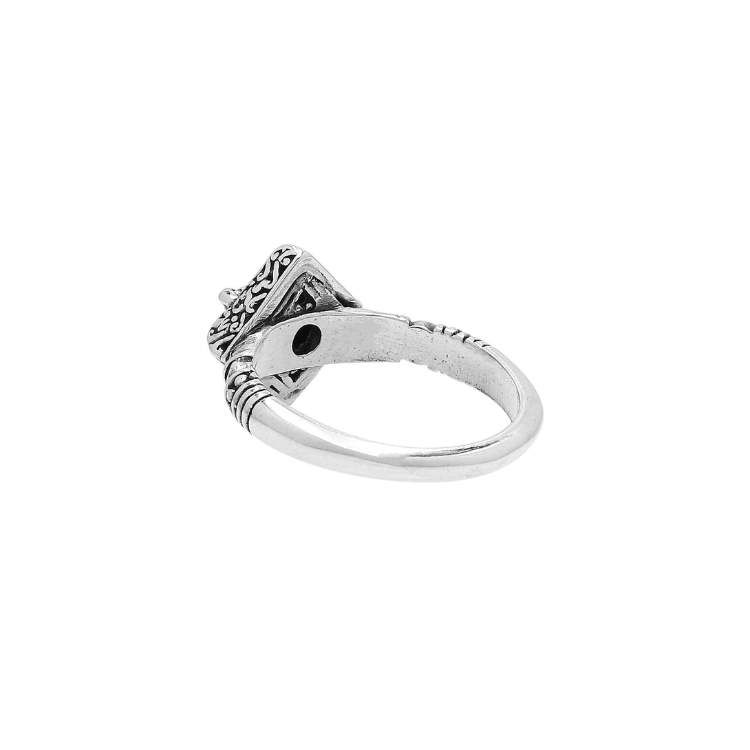 AR-6326-AM-6'' Sterling Silver Ring With Amethyst Q. Jewelry Bali Designs Inc 