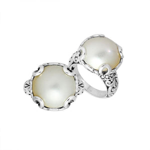 Sterling Silver Filigree Ring With Mabe Pearl And Polished Finish