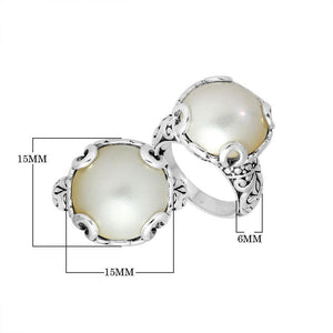 Sterling Silver Filigree Ring With Mabe Pearl And Polished Finish