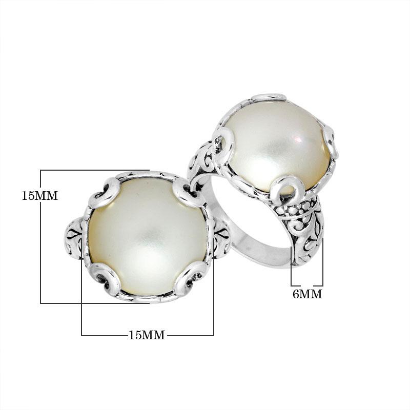 Sterling Silver Filigree Ring With Mabe Pearl And Polished Finish