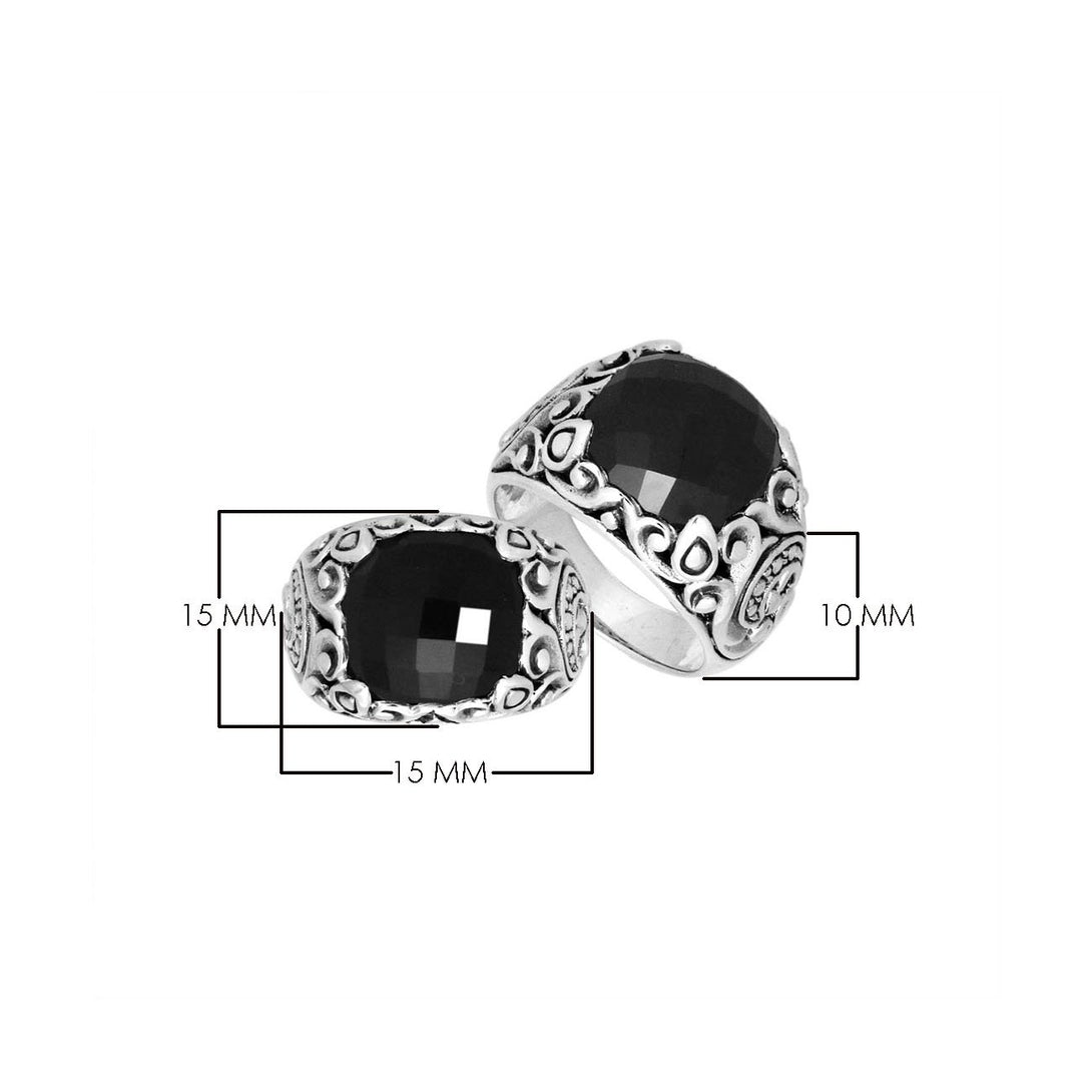 AR-8031-OX-6" Sterling Silver Ring With Black Onyx Jewelry Bali Designs Inc 