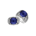 Sterling Silver Balinese Scroll Pattern Ring With Sapphire Quartz