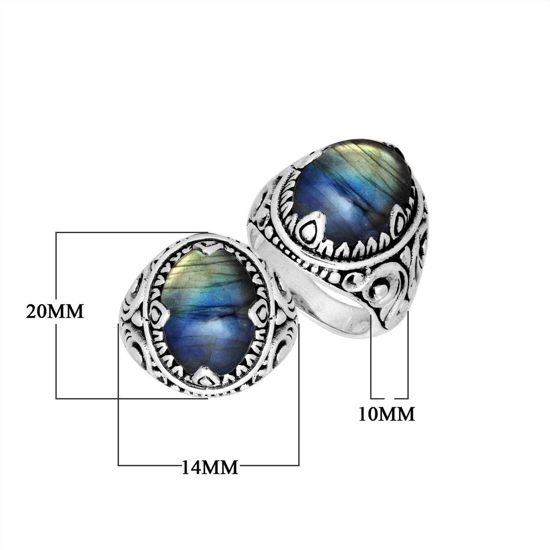 AR-8033-LB-6" Sterling Silver Ring With Labradorite Jewelry Bali Designs Inc 