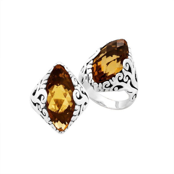 AR-8035-CT-6" Sterling Silver Ring With Citrine Q. Jewelry Bali Designs Inc 