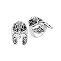 Sterling Silver Beautiful Designer Warrior Helmet Heritage Statement Ring With Balinese Carving.