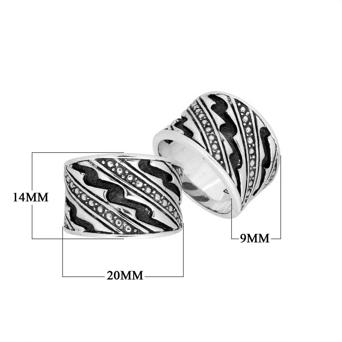 AR-9017-S-11" Sterling Silver Beautiful Design Round Ring With Plain Silver Jewelry Bali Designs Inc 
