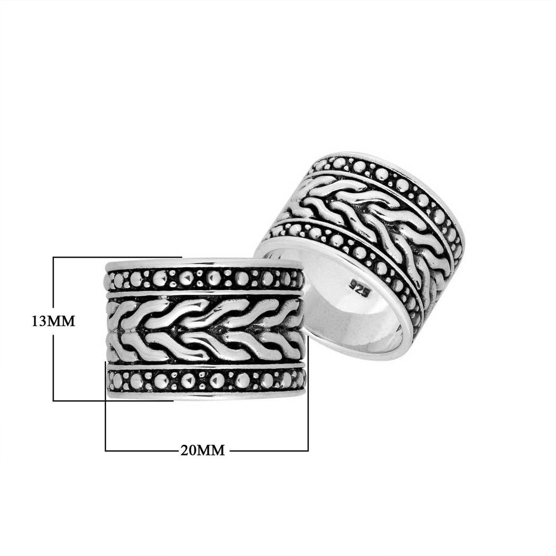 AR-9019-S-10'' Sterling Silver Beautiful,Pretty Designer Round Shape Ring With Plain Silver Jewelry Bali Designs Inc 