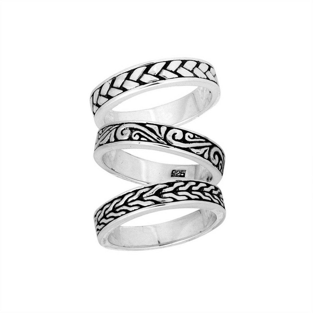 AR-9026-S-10'' Sterling Silver Lovely,Pretty Designer Round Ring With Plain Silver Jewelry Bali Designs Inc 