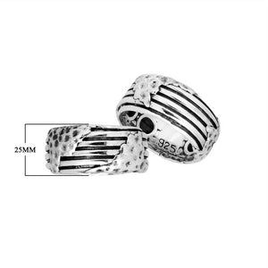 Sterling Silver Oxidized Beautiful Fancy Design Round Ring With Balinese Detailing.