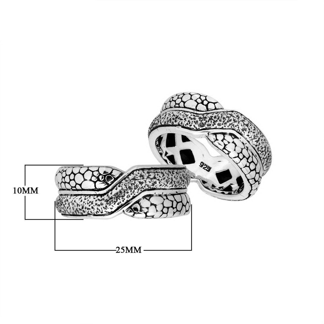 AR-9031-S-10'' Sterling Silver Beautiful Fancy Design Ring With Plain Silver Jewelry Bali Designs Inc 