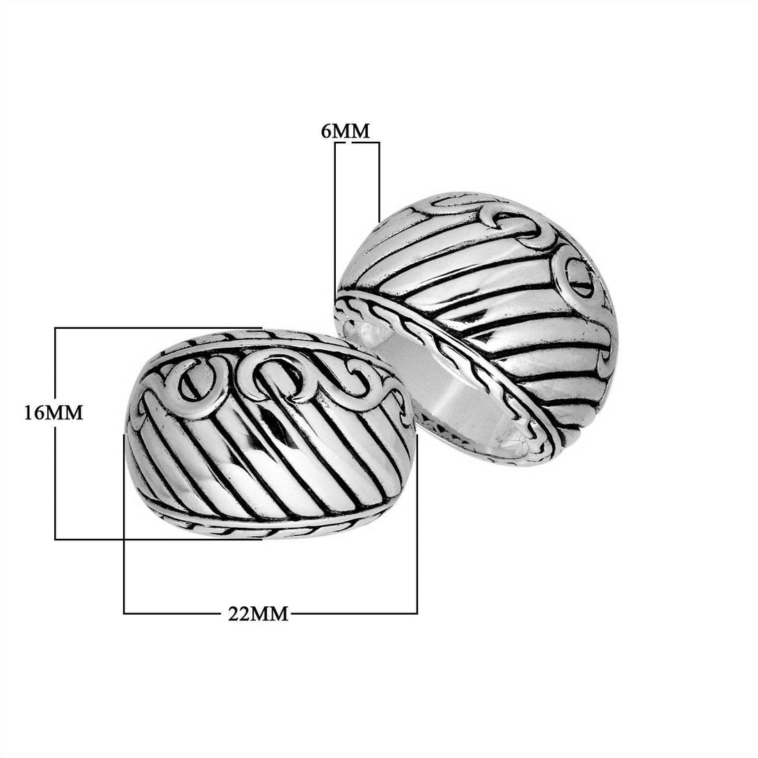 AR-9034-S-10'' Sterling Silver Simple Design Ring With Plain Silver Jewelry Bali Designs Inc 
