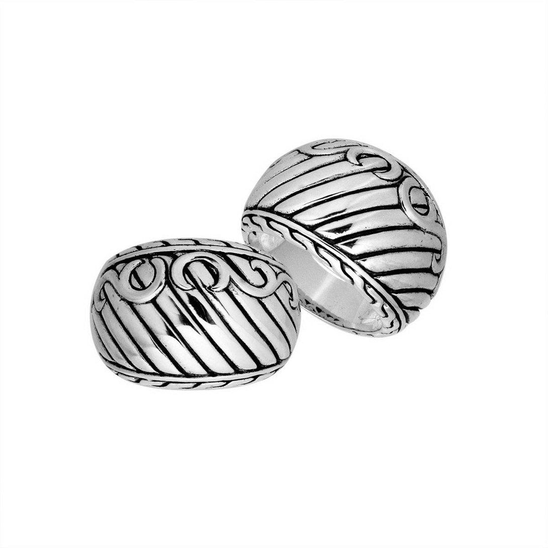 AR-9034-S-10'' Sterling Silver Simple Design Ring With Plain Silver Jewelry Bali Designs Inc 