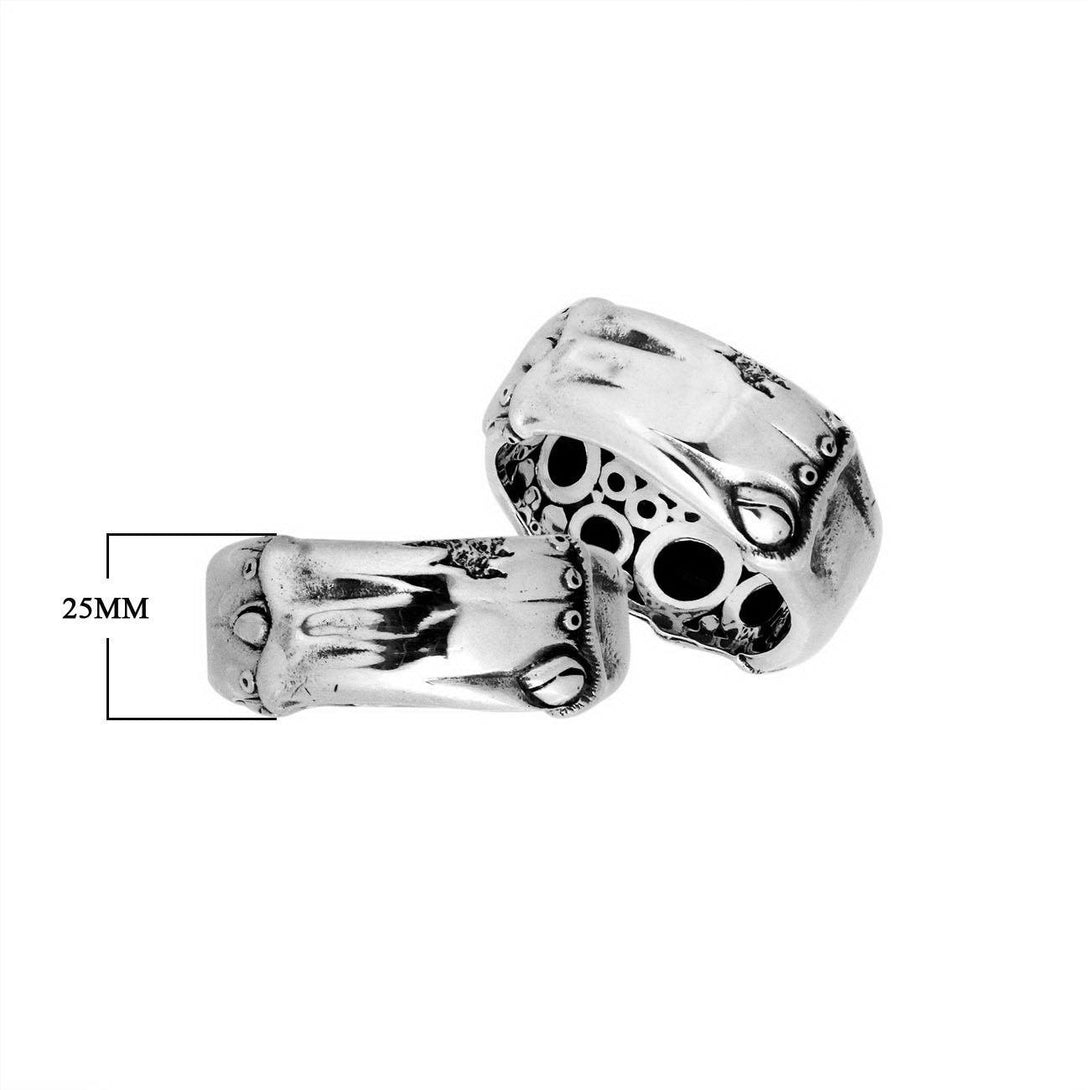 AR-9038-S-7'' Sterling Silver Fancy Design Ring With Plain Silver Jewelry Bali Designs Inc 