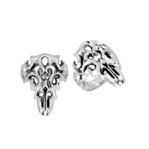 AR-9041-S-10'' Sterling Silver Beautiful Fancy Designer Ring With Plain Silver Jewelry Bali Designs Inc 