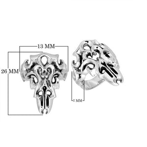 Sterling Silver handcrafted fancy designer ring wholesale from Bali, Indonesia with polished and oxidized detailing