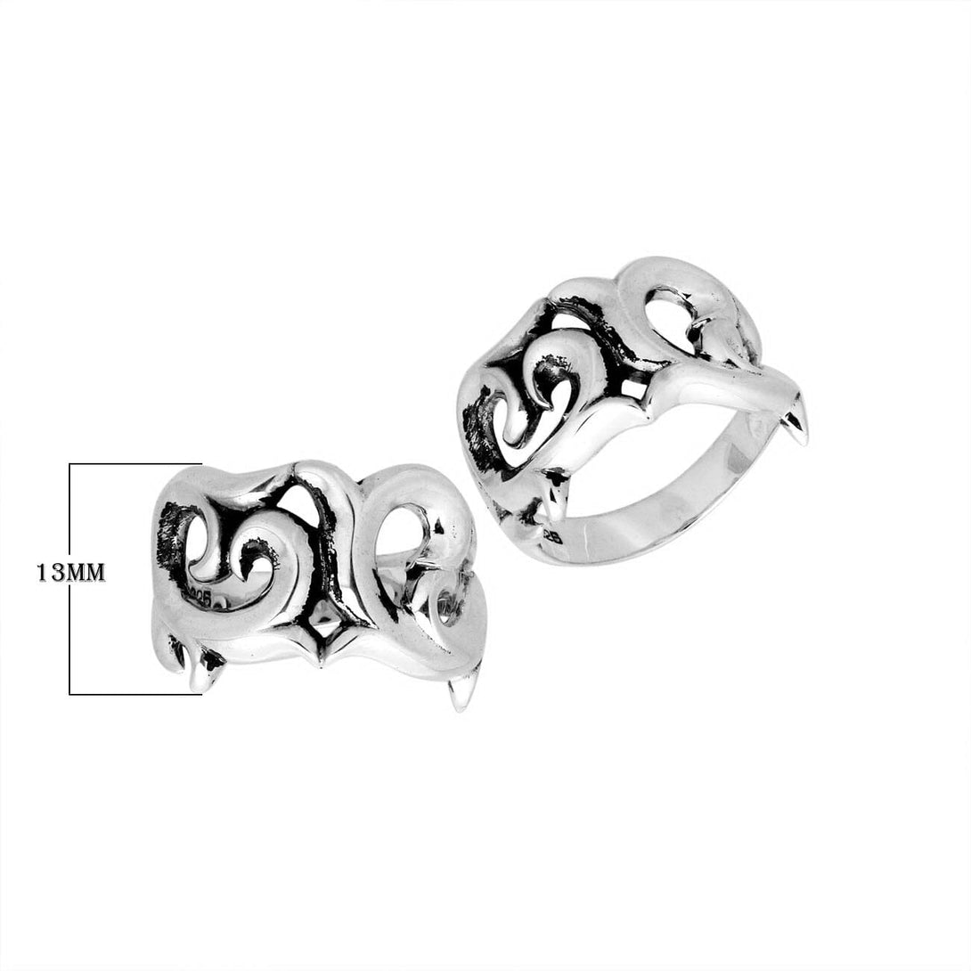 AR-9042-S-10'' Sterling Silver Pretty Designer Ring With Plain Silver Jewelry Bali Designs Inc 