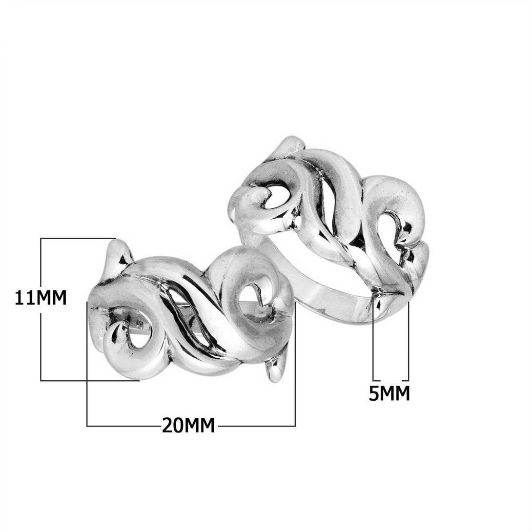 AR-9043-S-10'' Sterling Silver Beautiful Designer Ring With Plain Silver Jewelry Bali Designs Inc 