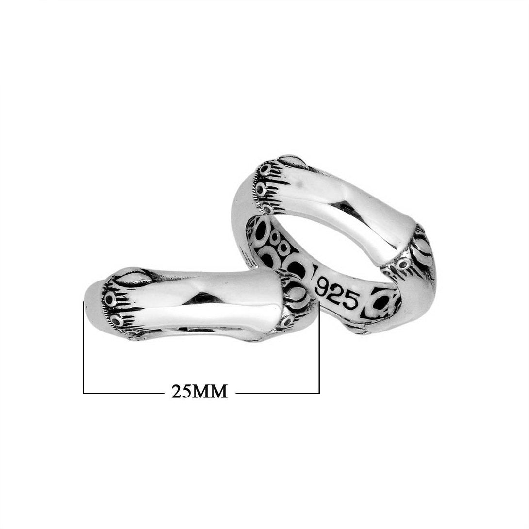 AR-9049-S-10'' Sterling Silver Fancy Design Ring With Plain Silver Jewelry Bali Designs Inc 