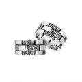 Sterling Silver handcrafted brick pattern ring wholesale from Bali, Indonesia with oxidized dotted design