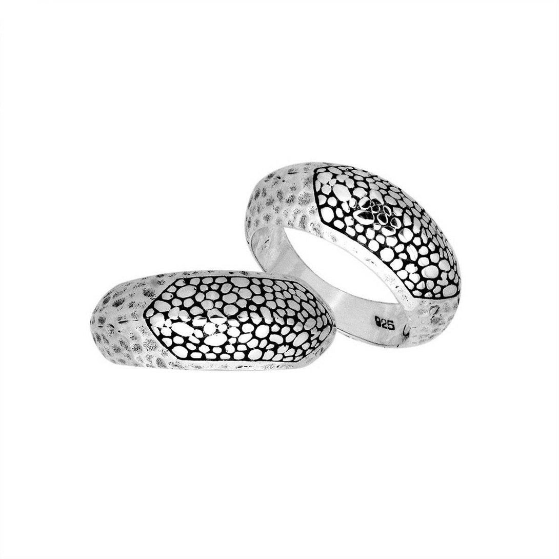 AR-9055-S-6'' Sterling Silver Beautiful Fancy Design Ring With Plain Silver Jewelry Bali Designs Inc 