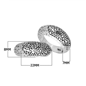 Sterling Silver handcrafted dome textured ring wholesale from Bali, Indonesia with pebble pattern design