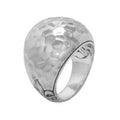 Sterling Silver handcrafted hammered dome ring wholesale from Bali, Indonesia with polished textured finish