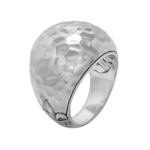Sterling Silver handcrafted hammered dome ring wholesale from Bali, Indonesia with polished textured finish