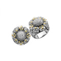 Wholesale Sterling Silver With 18K Gold Diamond Floral Mandala Ring With Balinese Carvings.