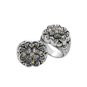 ARG-8052-DY-8" Sterling Silver Ring With 18K Gold And Diamond Jewelry Bali Designs Inc 