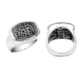 Wholesale Silver Overlay Over Copper Rectangular Carved Balinese Signet Ring.