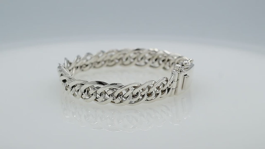 925 sterling silver bold chain bracelet with box clasp and safety latch.