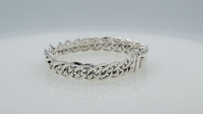925 sterling silver bold chain bracelet with box clasp and safety latch.