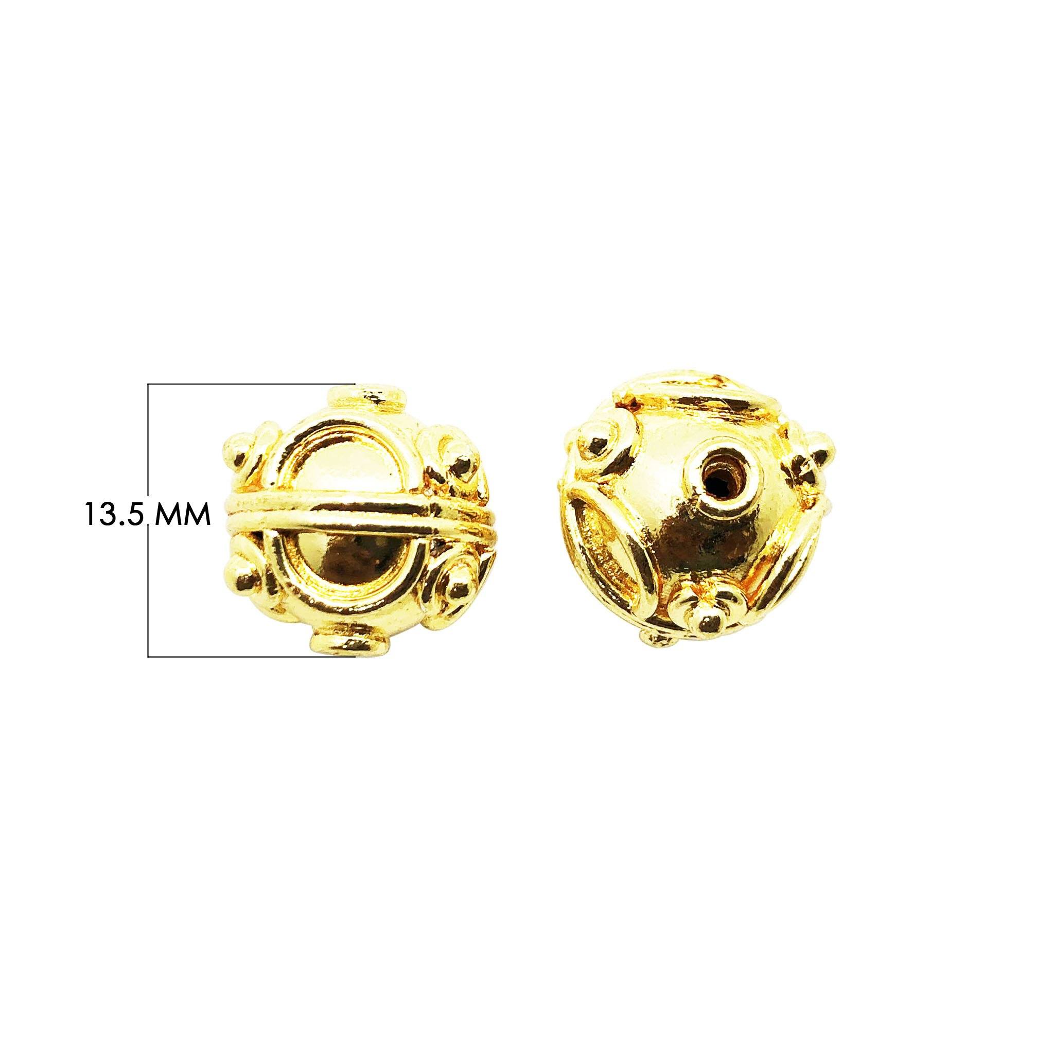 18K Gold Overlay Over Copper handcrafted filigree round bead for wholesale jewelry making