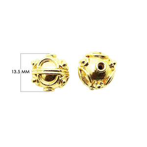 18K Gold Overlay Over Copper handcrafted filigree round bead for wholesale jewelry making
