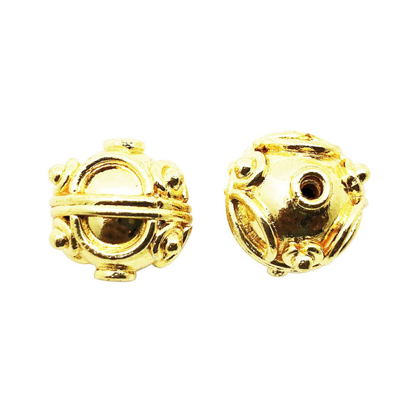 18K Gold Overlay Over Copper handcrafted filigree round bead for wholesale jewelry making